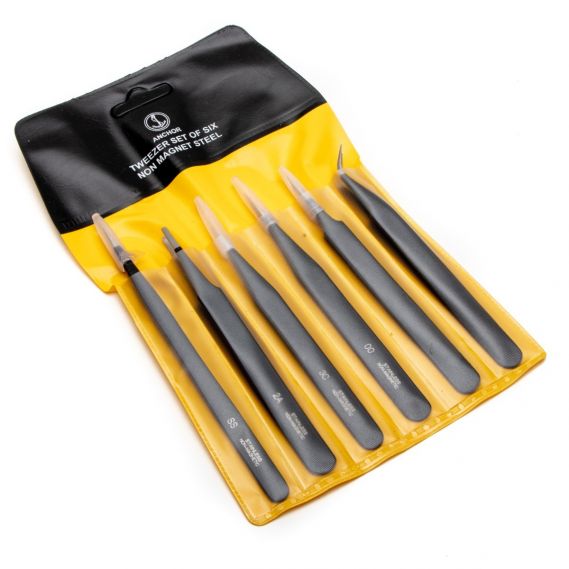 Expo Tools Set of 6 Non Magnetic Epoxy Coated Tweezers 79032 for sale online 