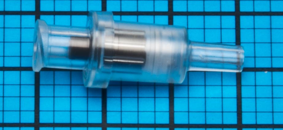 14045 Needleless Syringe-Activated Check Valve, Polycarbonate, PVC & Silicone
