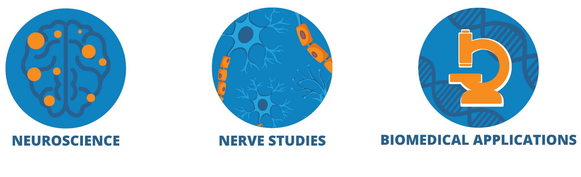Kwik-Sil Applications Icons, Neuroscience, Nerve Studies, Biomedical Applications