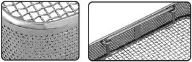 details of the side perforated basket with wire base