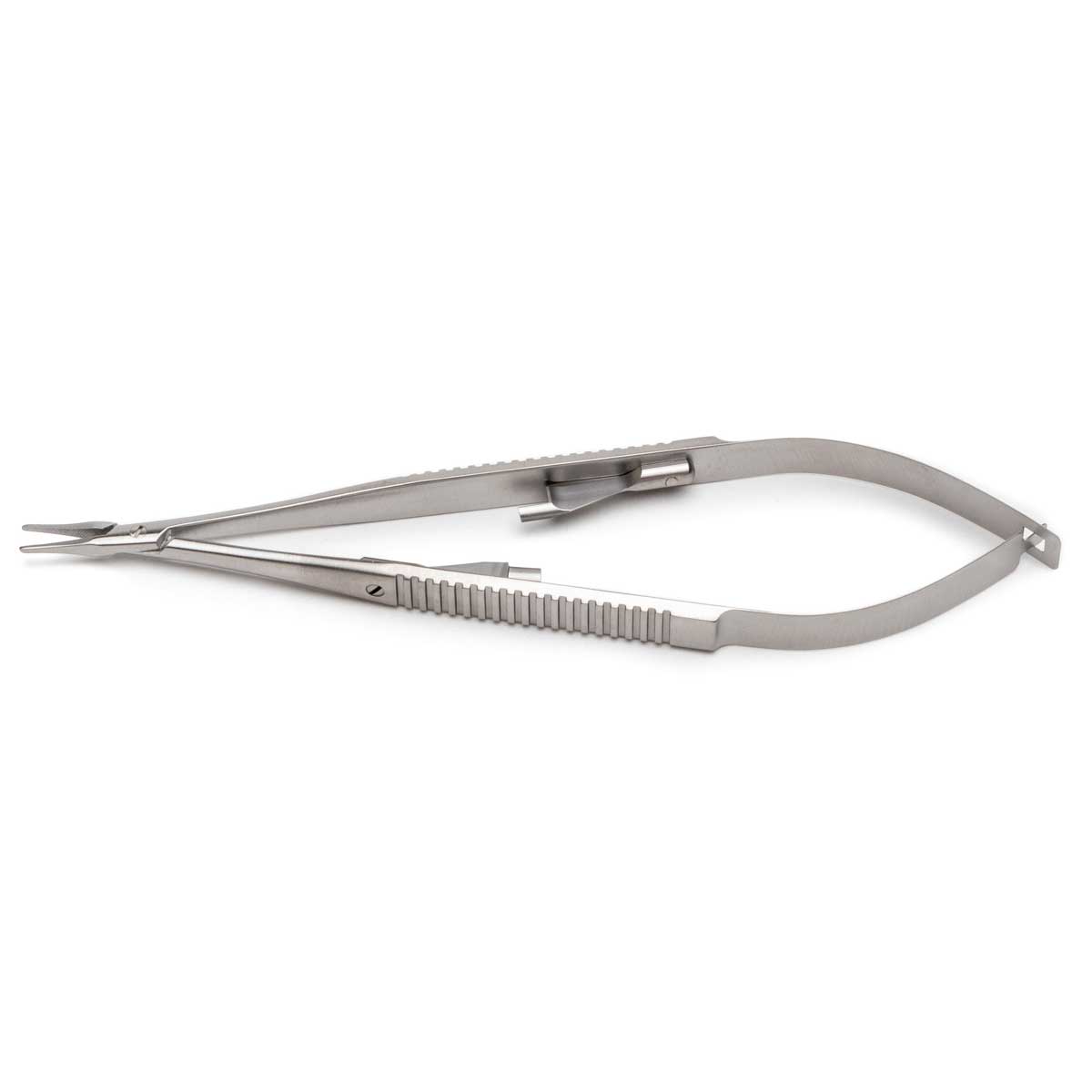 Micro Castroviejo Needle Holder Curved with Lock – Faux Medical