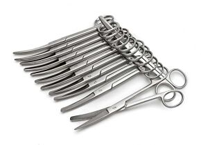 Operating Scissors, 16cm, Curved, Sharp/Blunt, 12-pack, Disposable