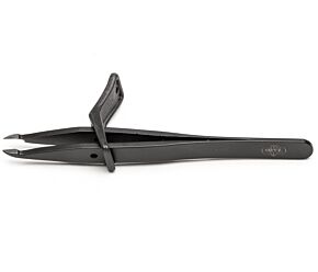 Cutting Tweezers with Lever Lock, 11 cm, Black Coated