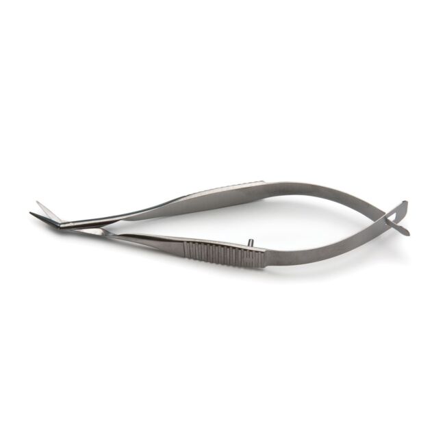 McPherson Vannas Spring Scissors, 9.0 cm, 45 Degree Angled Blunt Tips